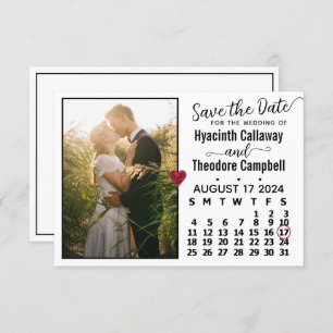 Wedding August 2024 Kalender Custom Foto White Save The Date