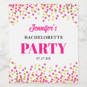 Wedding Bachelorette Glam Dots Weinetikett (Einzelnes Label)