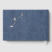 Wedding Bands Denim Blue Wedding  Gästebuch (Rückseite)