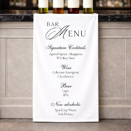 Wedding Bar Menu | Modern Black & White Sign Banner