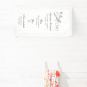 Wedding Bar Menu | Modern Black & White Sign Banner (InSitu)