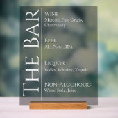 Wedding Bar Sign - Custom Acrylic Drink Display Acrylschild (Neutral)