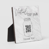 Wedding Bar Virtual Tip Jar QR Code Signature Plaq Fotoplatte (Vorderseite)