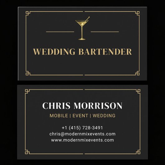 Wedding Bartender Professional Visitenkarte