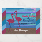 Wedding Beach bei Dusk Let's Flamingle Flaming Schaumweinetikett (Einzelnes Label)