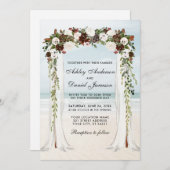 Wedding Beach Canopy Watercolor Boho Floral Einladung (Vorne/Hinten)