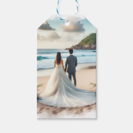 Wedding Beach Couple Geschenkanhänger (Vorderseite)
