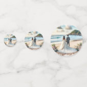 Wedding Beach Couple Konfetti (Vorderseiten)