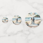 Wedding Beach Couple Konfetti (Rückseiten)