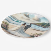 Wedding Beach Couple Pappteller (Schrägansicht)