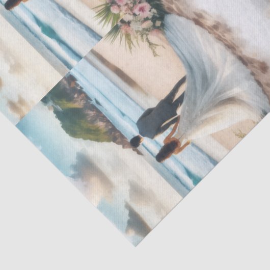 Wedding Beach Couple Seidenpapier (Detail)