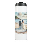 Wedding Beach Couples Thermosbecher (Vorderseite)