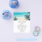 Wedding Beach Destination Ocean Watercolor Budget Flyer (Einzeln)
