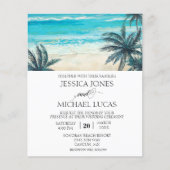 Wedding Beach Destination Ocean Watercolor Budget Flyer (Vorne)