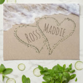 Wedding Beach Hearts Geschirrtuch (Gefaltet)