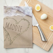 Wedding Beach Hearts Geschirrtuch (Viertel Falte)