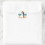 Wedding Beach Kiss Sticker (Tasche)