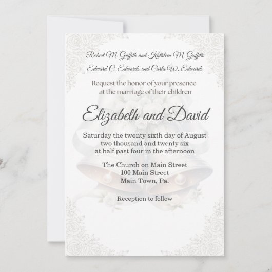 Wedding Bell Background Wedding Invitation Einladung (Vorderseite)