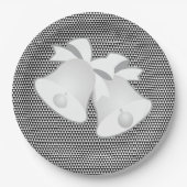 Wedding Bells Blk White Geo Pappteller (Vorderseite)
