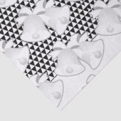 Wedding Bells Blk White Geo Seidenpapier (Detail)