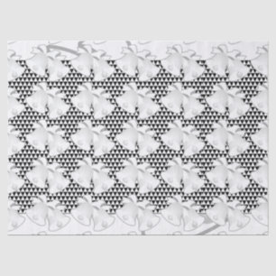 Wedding Bells Blk White Geo Seidenpapier