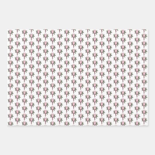 Wedding Bells Blume Boutonniere Bouquet Bridal Geschenkpapier Set (Vorderseite 3)