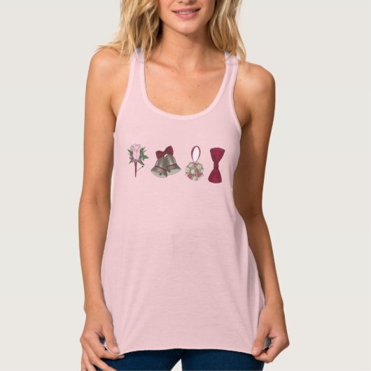 Wedding Bells Bridal Rose Blume Bowtie Bride Tank Top (Vorderseite)
