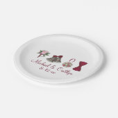 Wedding Bells Bridal Rose Blume Bowtie Teller (Schrägansicht)