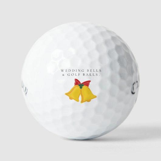 'Wedding Bells & Golf Balls' Hochzeitsgeschenk zur Golfball (Vorderseite)