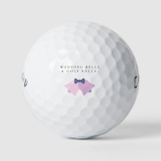 'Wedding Bells & Golf Balls' Hochzeitsgunst-Gesche Golfball (Vorderseite)