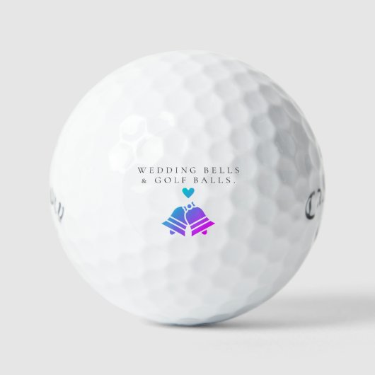 'Wedding Bells & Golf Balls' Hochzeitsgunst-Gesche Golfball (Vorderseite)