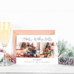 Wedding Bells Multi-Foto Verlobung Card - WH<br><div class="desc">Versenden Sie Feiertage oder Weihnachten und Verlobung mit Ihrer Hochzeit (nicht silber) Glocken Multi Foto Verlobung oder Ankündigung Foto Card. Kein Design auf der Rückseite. In unserer Weihnachtskollektion 4 finden Sie eine Option mit einem Rückseitenmuster für den Urlaub.</div>