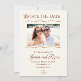Wedding Bells with Photo Save the Date Einladung