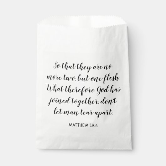 Wedding Bible Verse Matthew 19:6 Geschenktütchen (Vorderseite)