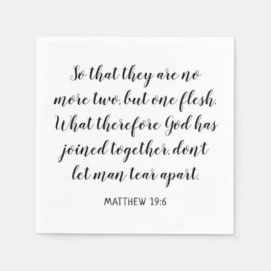 Wedding Bible Verse Matthew 19:6 Serviette (Vorderseite)