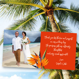 Wedding Bird of Paradise Budget Photo Thank Cards Dankeskarte