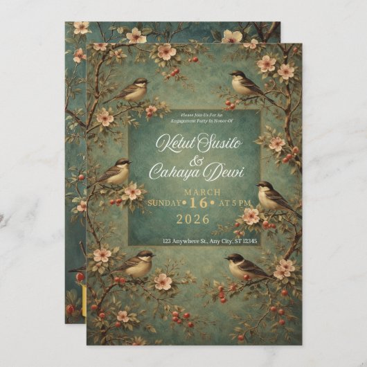 wedding birds einladung (Vorne/Hinten)