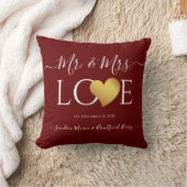 Wedding Black Gold Heart Script Name Mr. und Mrs. Kissen (Decke)