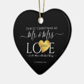 Wedding Black Gold Herbst Weihnachtsname Mr. Mrs. Keramik Ornament (Links)