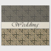 Wedding Black Golden Brocade Geschenkpapier (Flach)