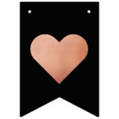 Wedding Black Rose Goldenes Herz Mr. & Frau Nachna Wimpelkette (Erste Fahne)