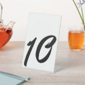 Wedding Black Tischnummer 10 Pedestal Sign Sockelschild (In SItu)