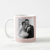 Wedding Black & White Photos Blush Pink Kaffeetasse (Links)