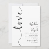 Wedding, Black & White Simple, Typography, Script, Einladung (Vorderseite)