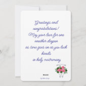 Wedding Blessings Feiertagskarte (Rückseite)