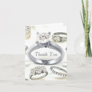 Wedding Bling Ringe danken Ihnen Dankeskarte
