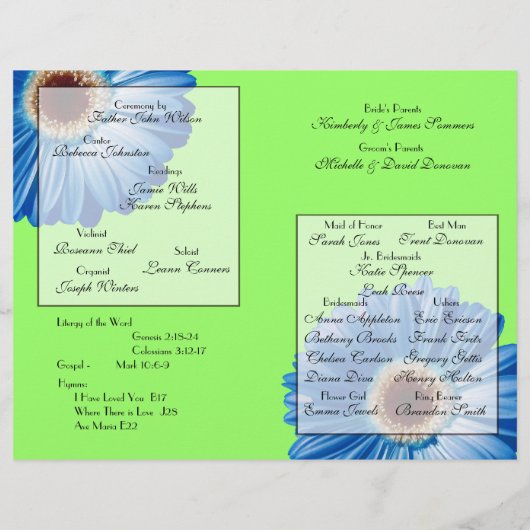 Wedding Blue Daisy / Programm (Rückseite)
