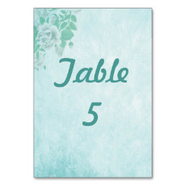 Wedding Blue Floral Tischnummer