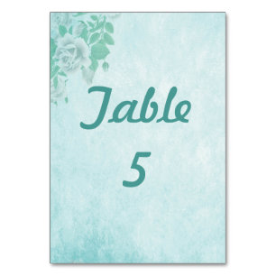 Wedding Blue Floral Tischnummer