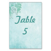 Wedding Blue Floral Tischnummer (Rückseite)